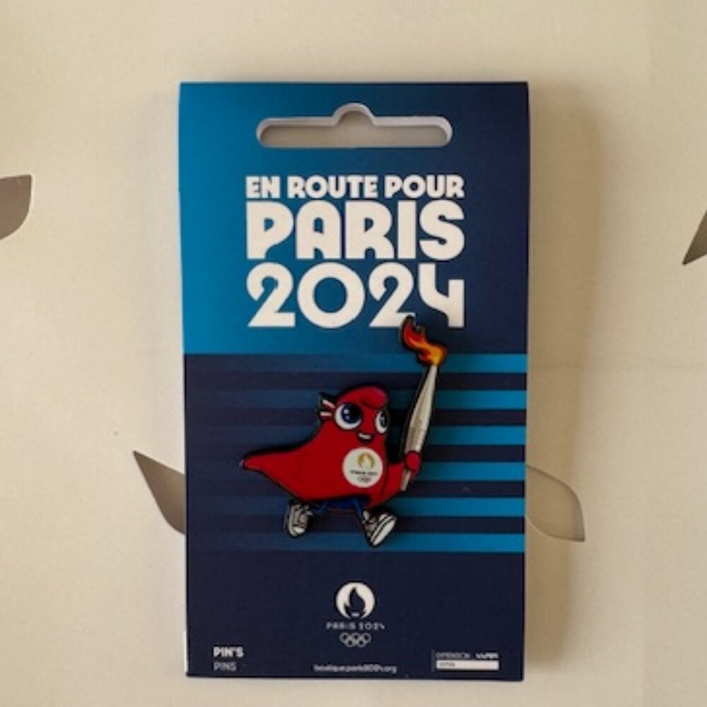 PHRYGE MASCOT & TORCH OFFICIAL PIN PARIS 2024 OLYMPICS GAMES - NWT - COLLECTOR